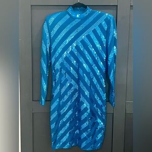 St. John Vibrant Blue Sequin Dress